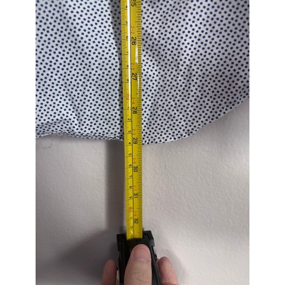 Michael Kors Slim Fit Dress Shirt Mens White Blue Dot Print Button Down Size M - Picture 7 of 8